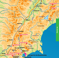 Термальные источники Камчатки, карта